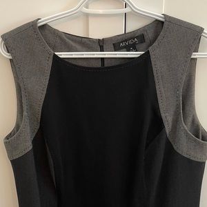 Arvida sleeveless grey black sheath dress